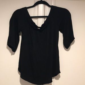 NWOT Final Touch Off the Shoulder Black Top